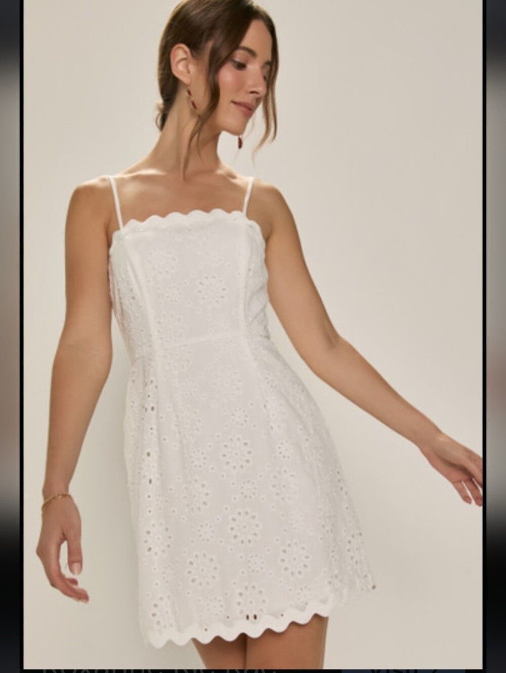Francesca's White eyelet  mini dress
